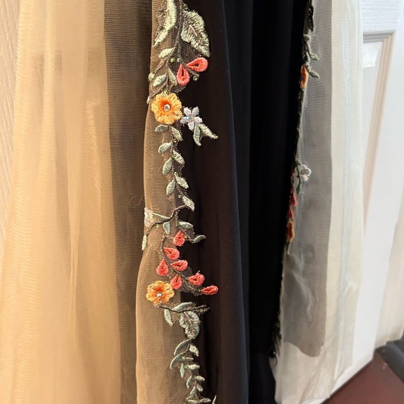 Jovani Side Sheer Flower Black Gown - Picture 4 of 5